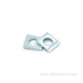 Blue white zinc square washers